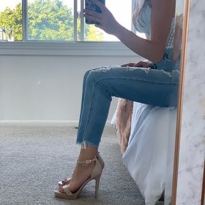 nude strappy heels